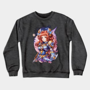 Celestial Huntsman: Dynamic AI Anime Character Art in Orion Crewneck Sweatshirt